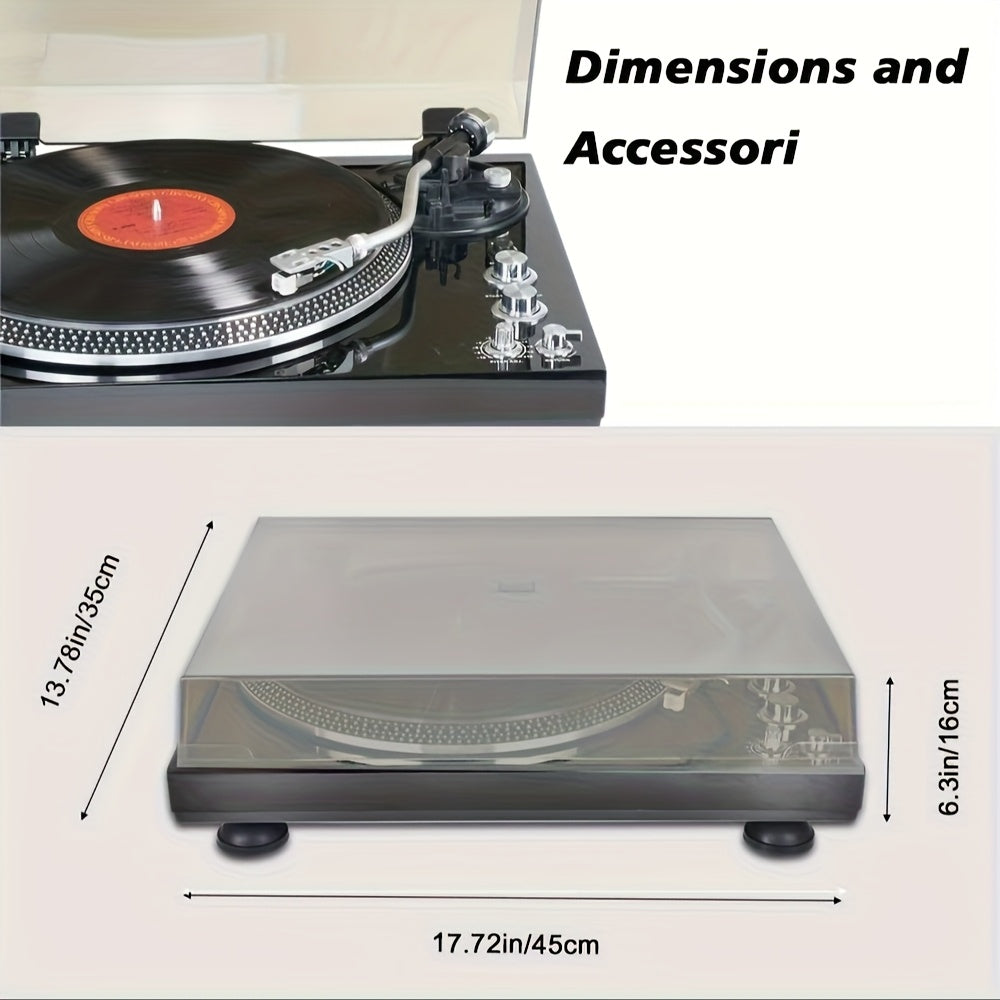 Vintage Gloss Black Vinyl Player - Belt-Driven, Hi-Fi Sound, Perfect Valentine Gift for Family Gatherings -Recordshaven