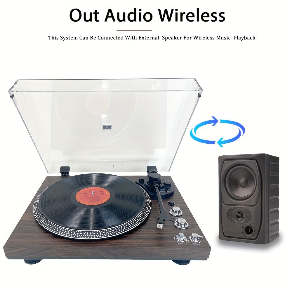 Vintage Vinyl Player - Plug & Play, Speaker Compatible, 220-240V Power for Home Stereo (No Batteries Required) -Recordshaven