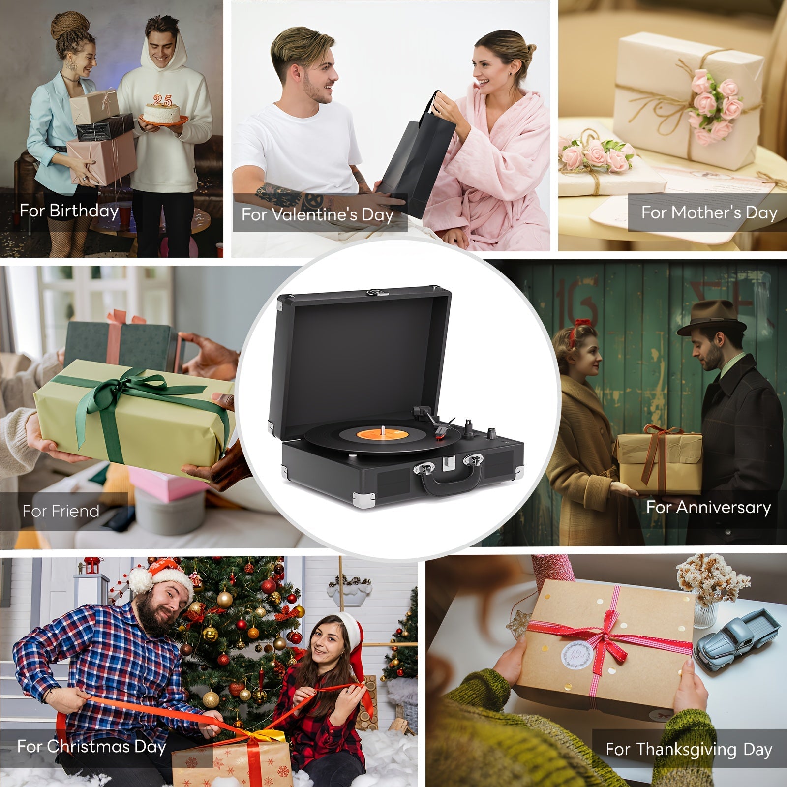 Maio C210 Vintage Wooden Turntable - 3-Speed (33/45/78 RPM), Belt-Driven, Wireless Streaming & Built-in Speaker -Recordshaven