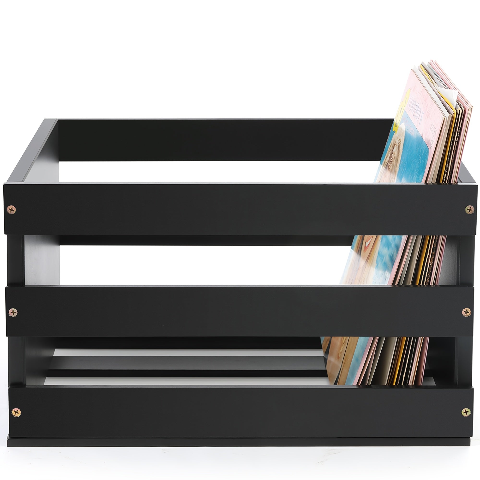 HYNAWIN Wooden Record Storage Box with Blackboard -Recordshaven