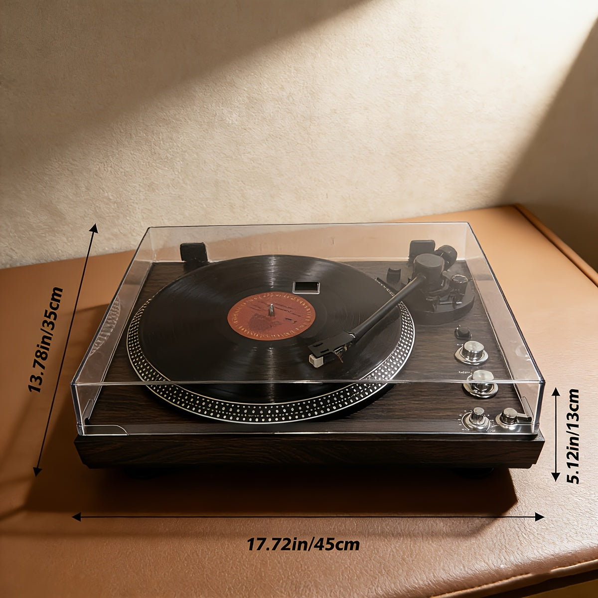 Vintage Wireless Belt-Driven Turntable - 33/45 RPM, Preamp, RCA Cable, British Plug (Ideal Christmas Gift) -Recordshaven