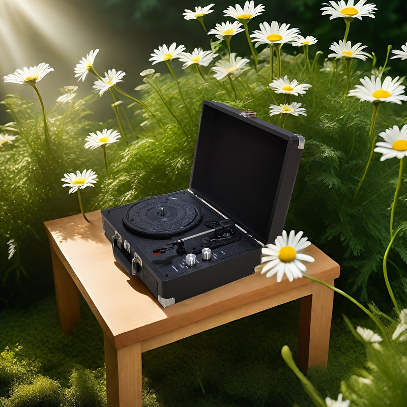 Portable Vintage Suitcase Wireless Turntable - Bluetooth 5.0, Supports 17.78/25.4/30.48cm Vinyl, Built-in Stereo Speakers (Rechargeable) -Recordshaven