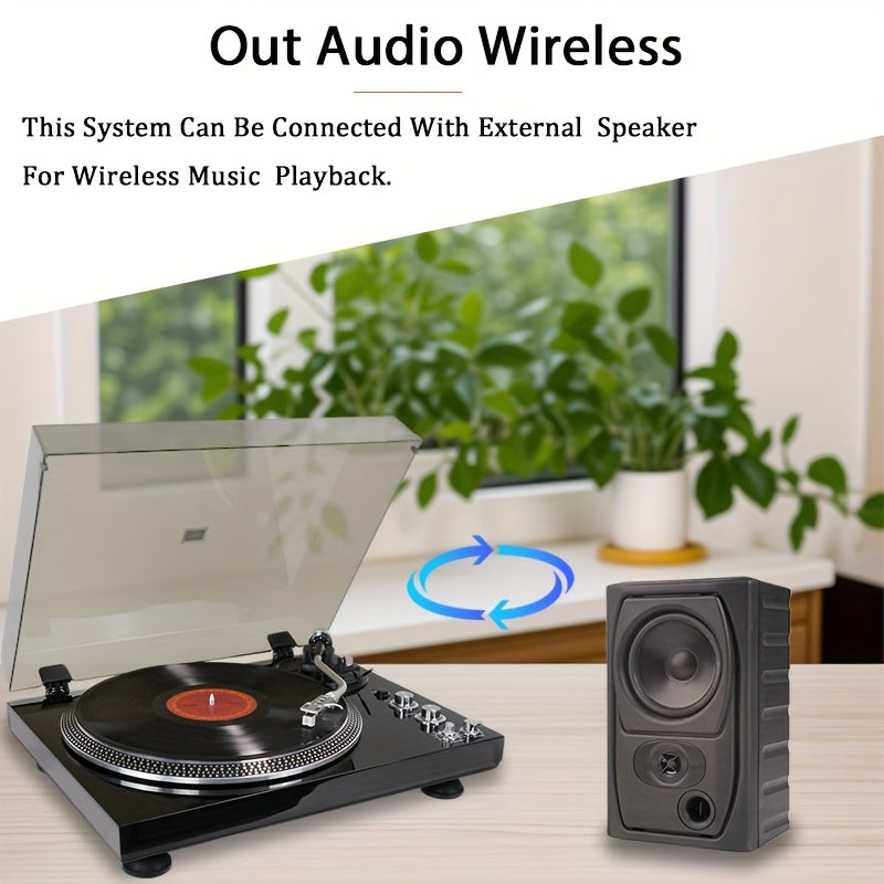 Vintage Gloss Black Vinyl Player - Belt-Driven, Hi-Fi Sound, Perfect Valentine Gift for Family Gatherings -Recordshaven