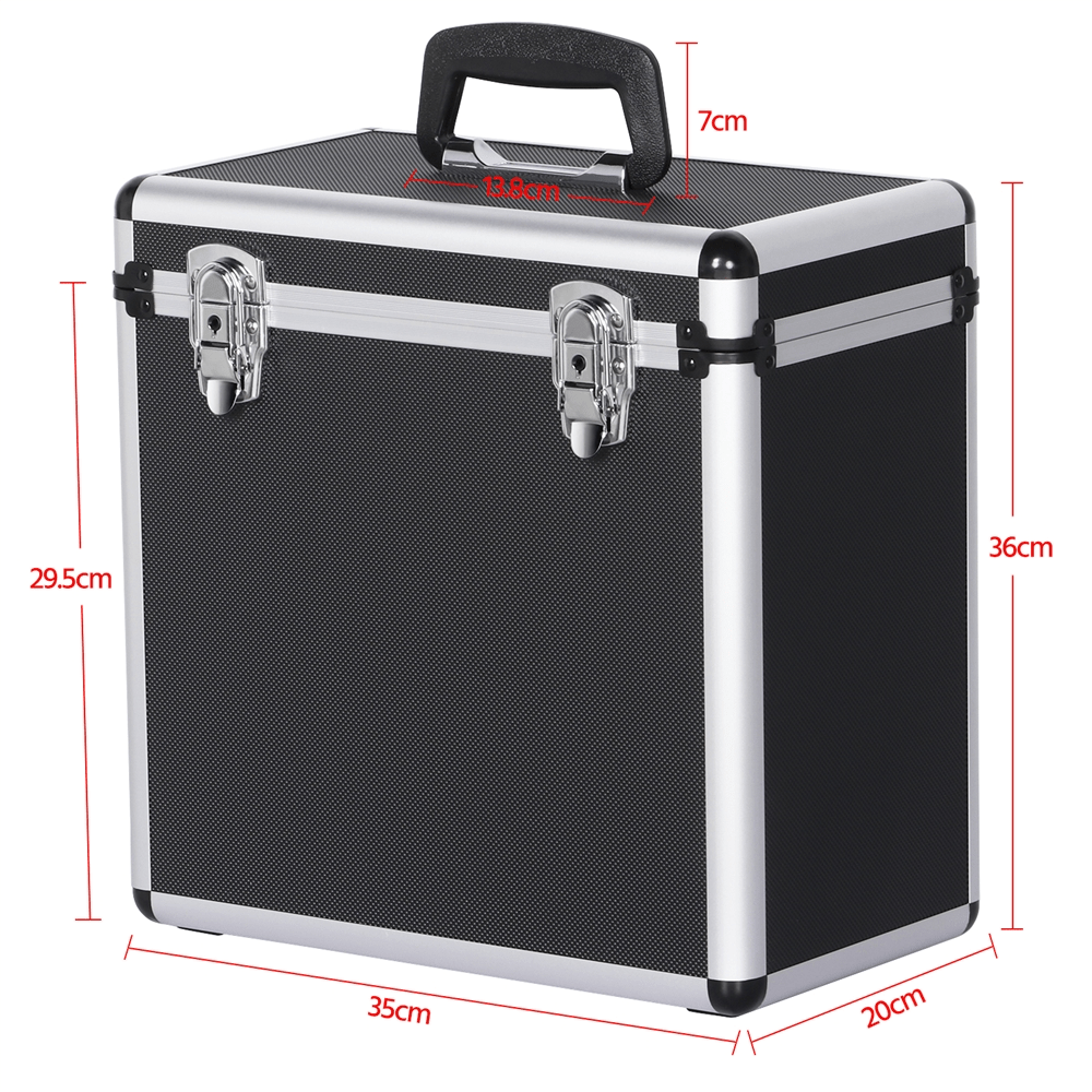 Costoffs Lockable 12" Vinyl LP Storage Case (50-Album Capacity) -Recordshaven