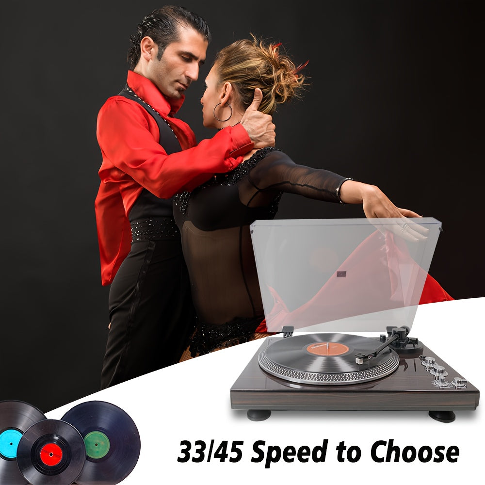 Retro Vinyl Record Player - Belt-Driven, 33/45 RPM with Replacement Needle & Belt Accessory Kit -Recordshaven
