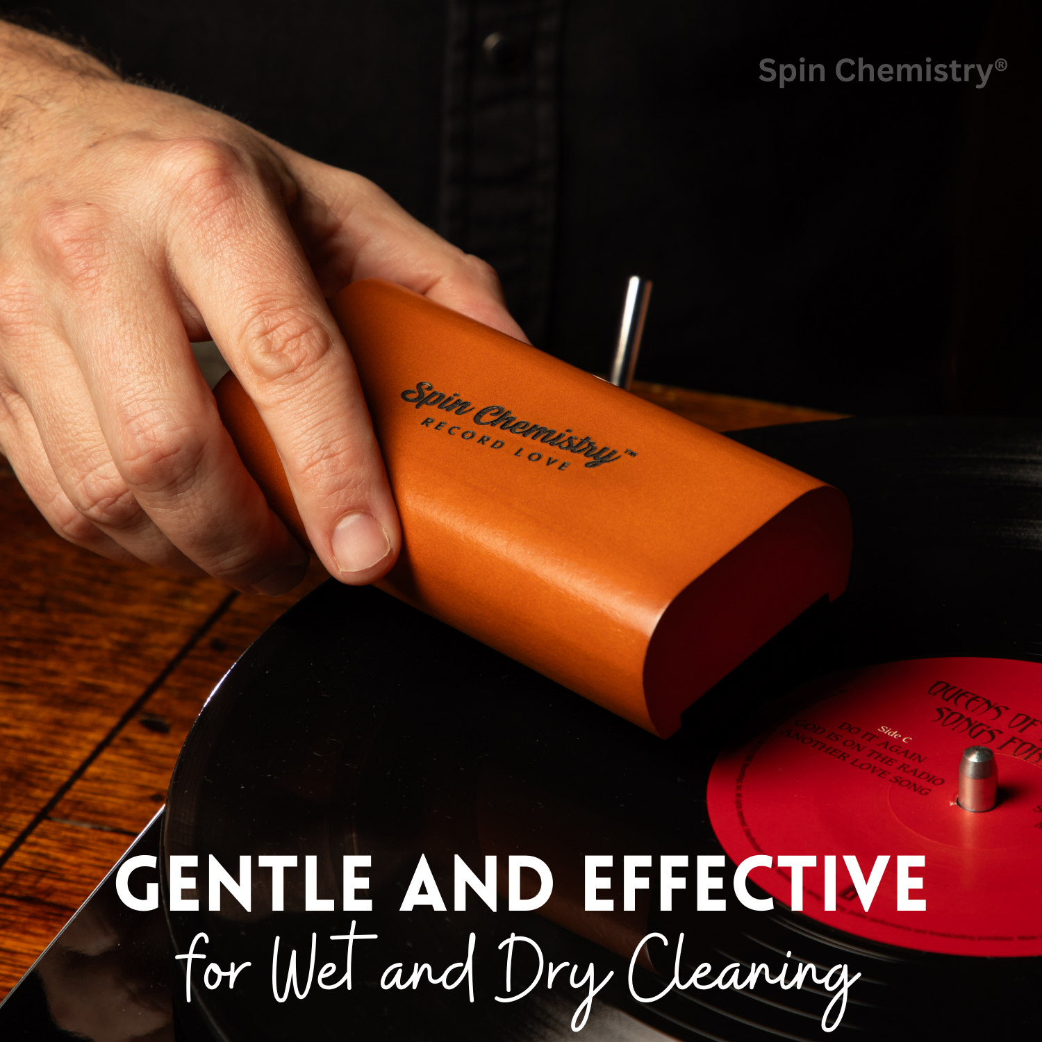 Large Pine Wood Soft Velvet Record Cleaning Brush