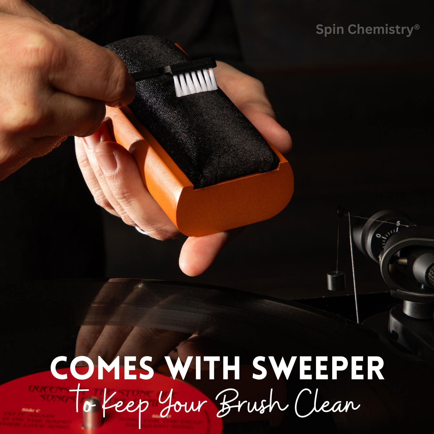 Large Pine Wood Soft Velvet Record Cleaning Brush