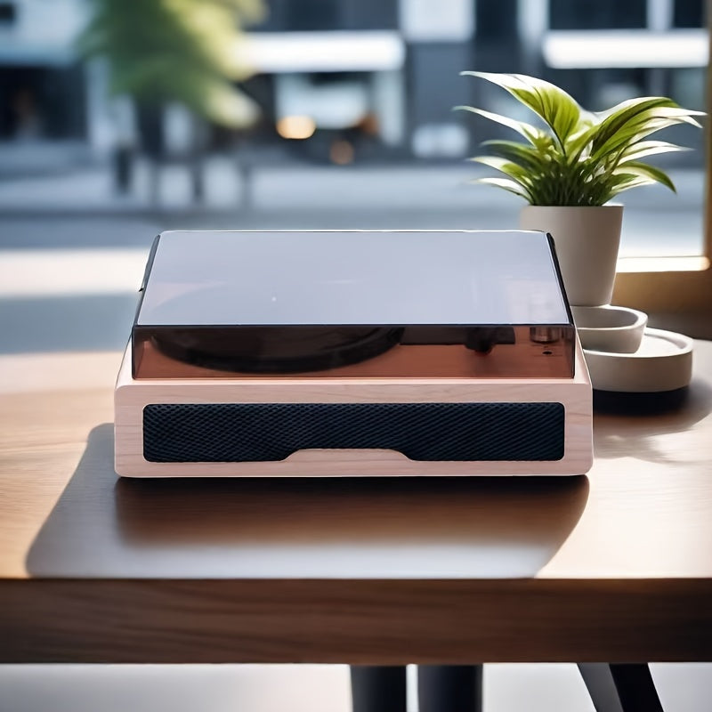 Anchurian Ash Portable Wireless Turntable - 3-Speed 33/45/78 RPM, Stereo Speakers & USB Type-C Rechargeable -Recordshaven