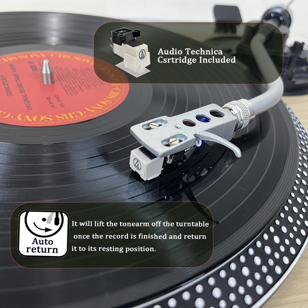 Pine Wood Belt-Driven Turntable - 33/45 RPM, Preamp, Aluminum Platter & RCA Line Out (Valentine Gift) -Recordshaven