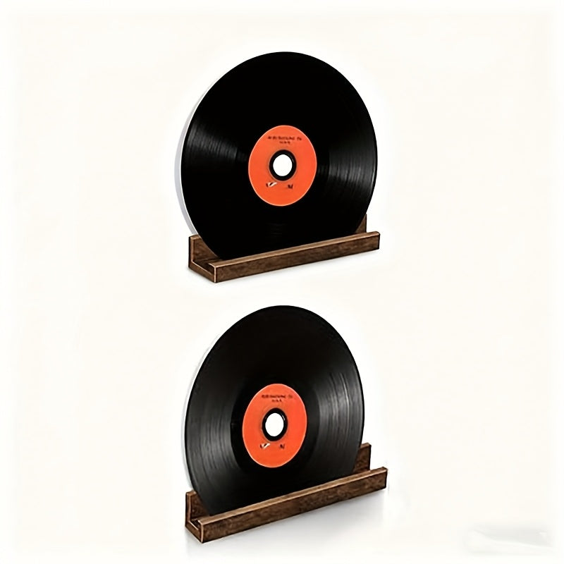 12-Inch Wall-Mounted Floating LP Shelf - Rustic Brown Wooden Display Rack -Recordshaven