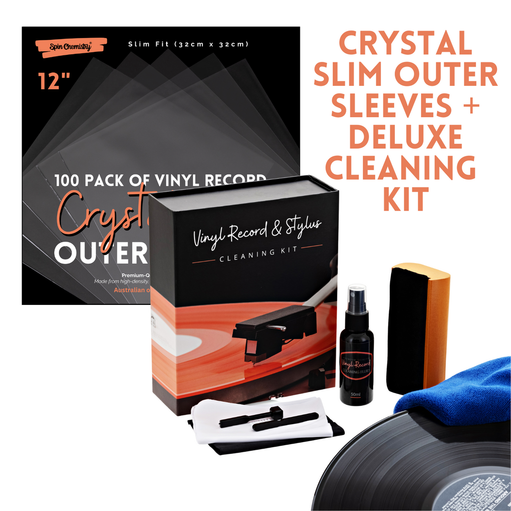 [BUNDLE] 100 Pack Crystal Slim 12" Outer Sleeves + Complete Cleaning Kit