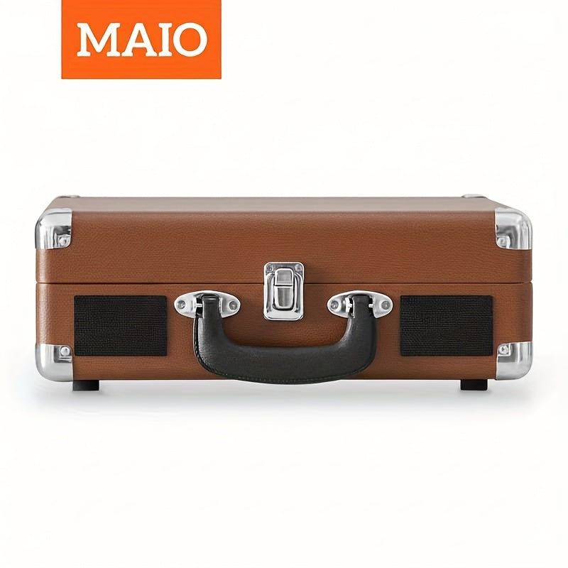 Maio C210 Retro Gramophone - Carry Handle, External Speaker Compatible, Heavy-Duty Wood (Home/Parties) -Recordshaven