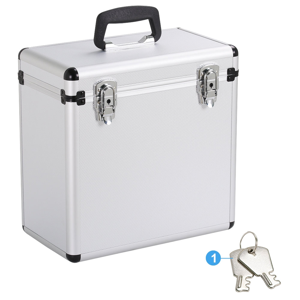 Costoffs Lockable 12" Vinyl LP Storage Case (50-Album Capacity) -Recordshaven