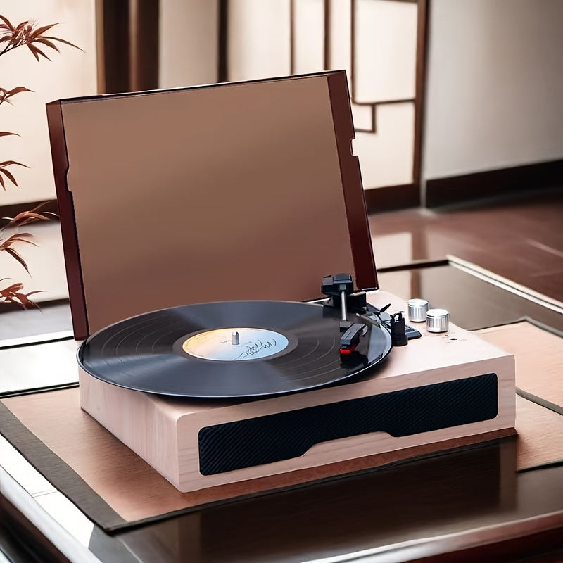 Anchurian Ash Portable Wireless Turntable - 3-Speed 33/45/78 RPM, Stereo Speakers & USB Type-C Rechargeable -Recordshaven