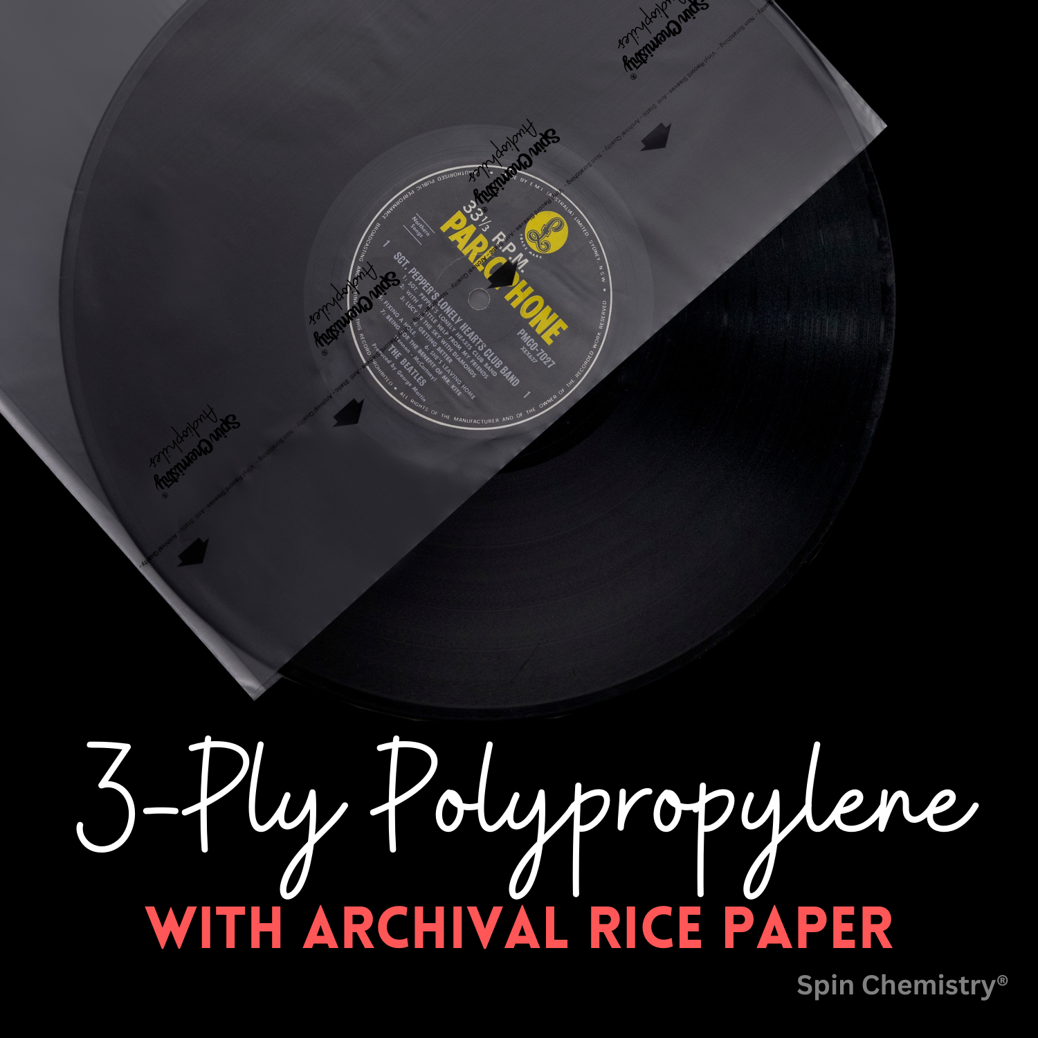 50 Pack Archival Grade 12" Record Inner Sleeves (Black)