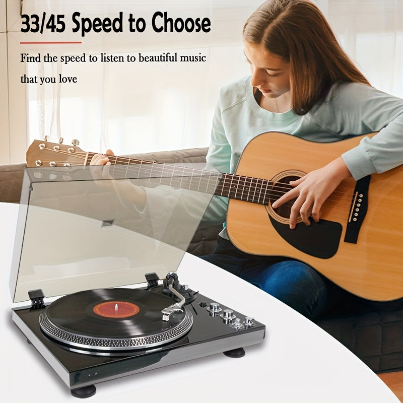 Retro Belt-Driven Turntable - 220-240V, RCA Output, LP/Gramophone Compatible (Ideal Party Gift) -Recordshaven