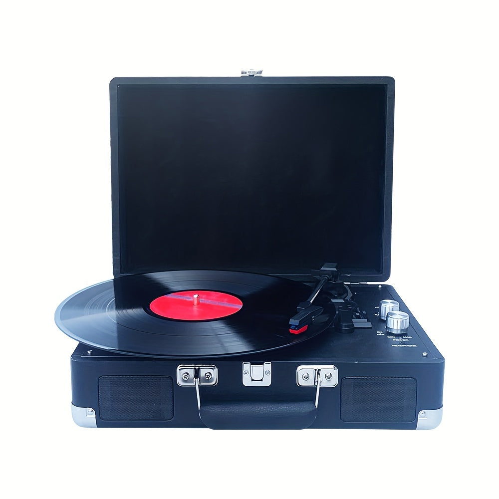 Portable Vintage Suitcase Wireless Turntable - Bluetooth 5.0, Supports 17.78/25.4/30.48cm Vinyl, Built-in Stereo Speakers (Rechargeable) -Recordshaven