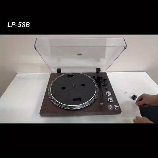 Retro Wood Vinyl Player - Belt-Driven, Preamp Equipped, 33/45 RPM with Wireless/RCA/AUX (No Battery) -Recordshaven