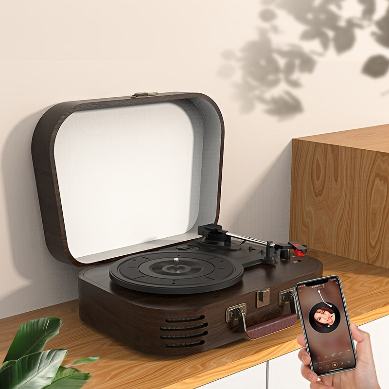 Maio A3 UK Vintage Belt-Driven Gramophone - 3-Speed Hi-Fi Turntable with Built-in/External Speakers -Recordshaven