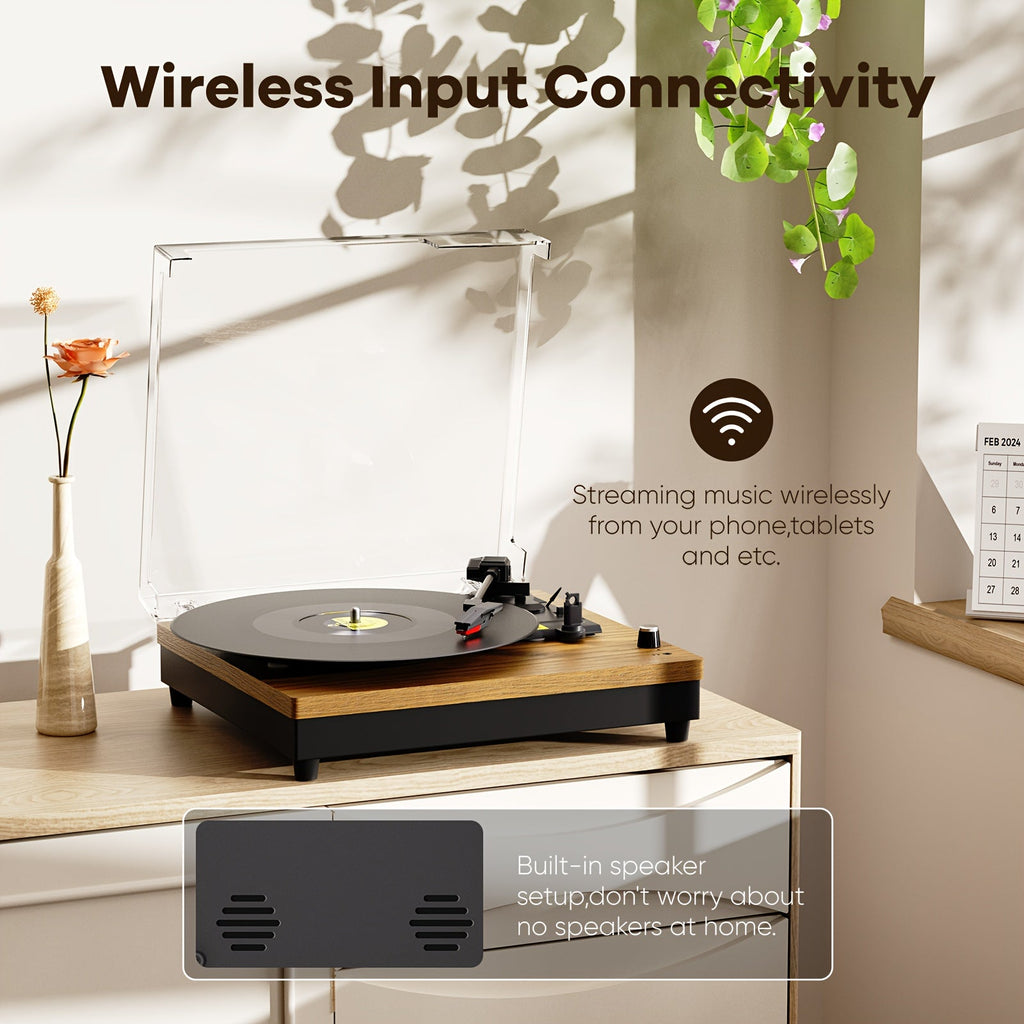 Maio E200Y Retro Gramophone - Belt-Driven Vinyl Player, Multi-Ports, Ideal for Parties & Gifts (Vinyl Records Not Included) -Recordshaven