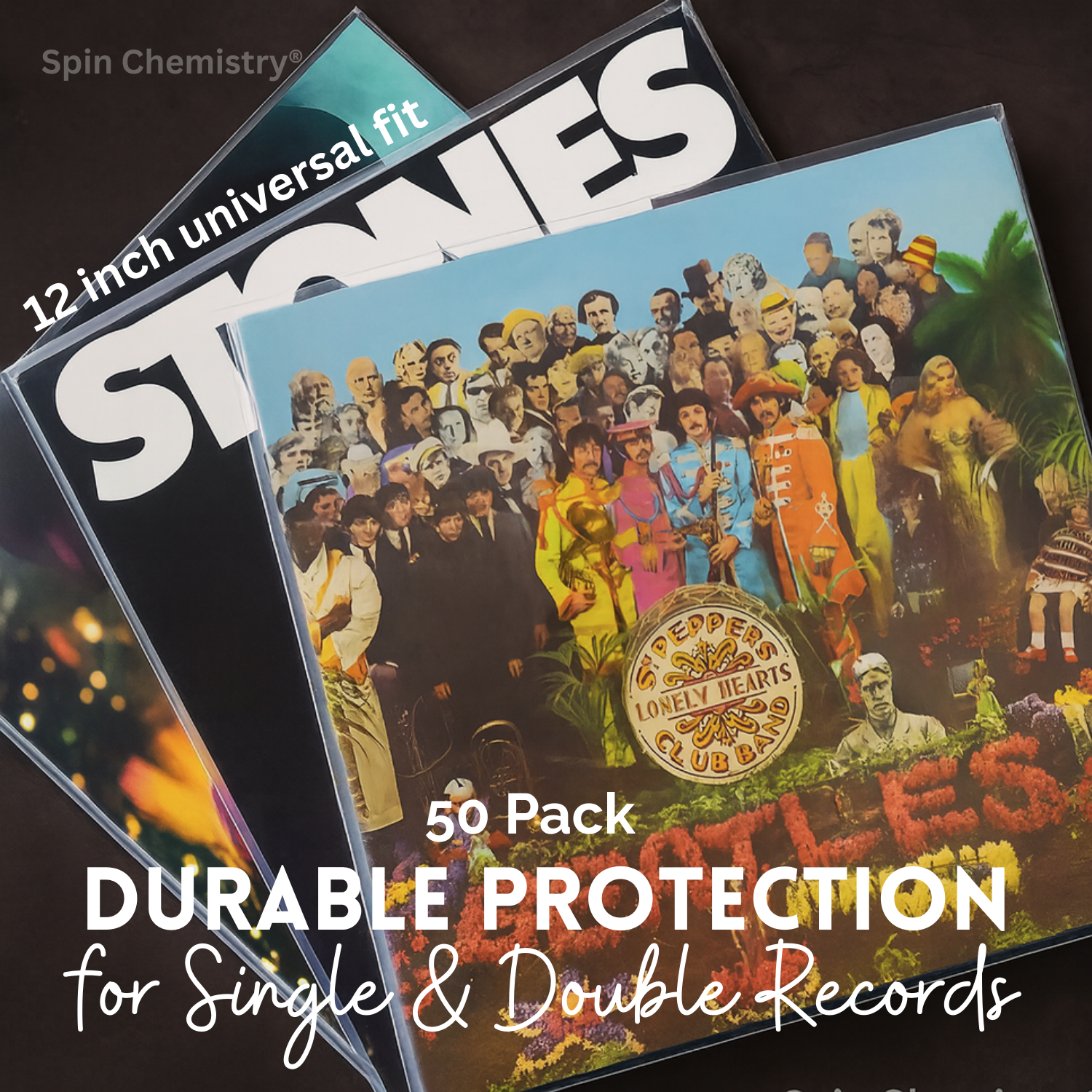 50 Pack of 12-inch Record Outer Sleeves (Marshmallows)