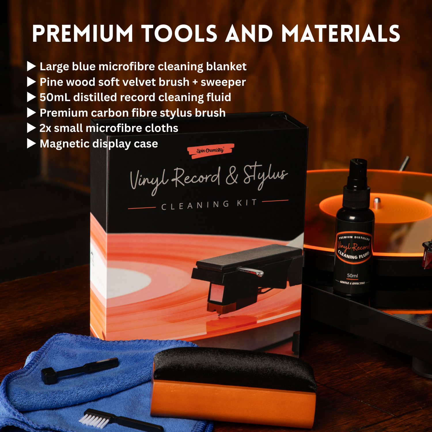 [BUNDLE] 100 Pack Crystal Slim 12" Outer Sleeves + Complete Cleaning Kit