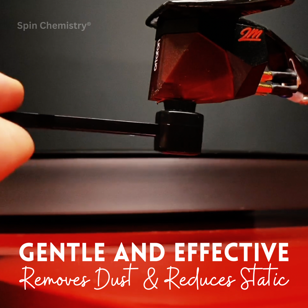 Carbon Fiber Stylus Brush for Turntable with Unique Friction Pad Matchbox