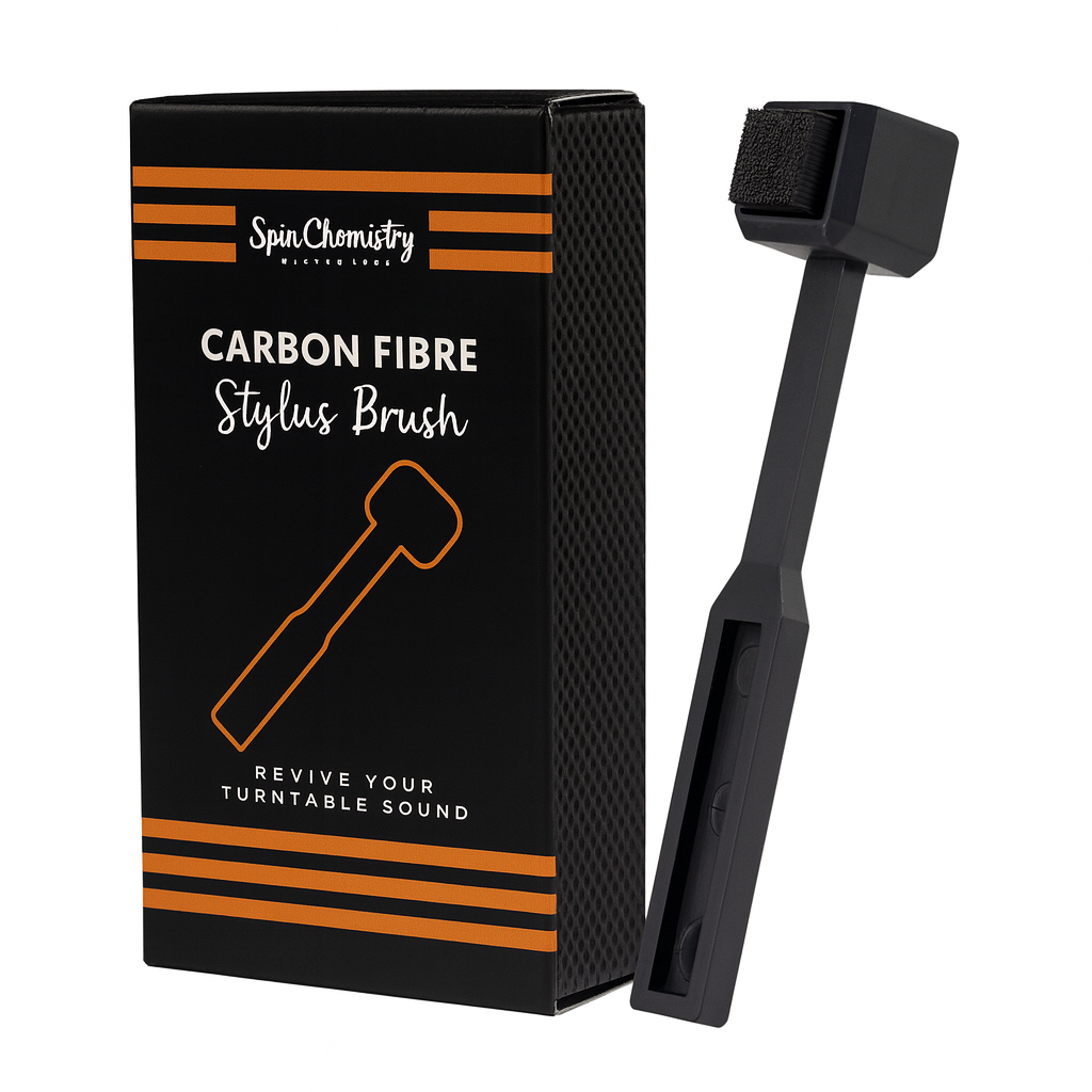 Carbon Fiber Stylus Brush for Turntable with Unique Friction Pad Matchbox