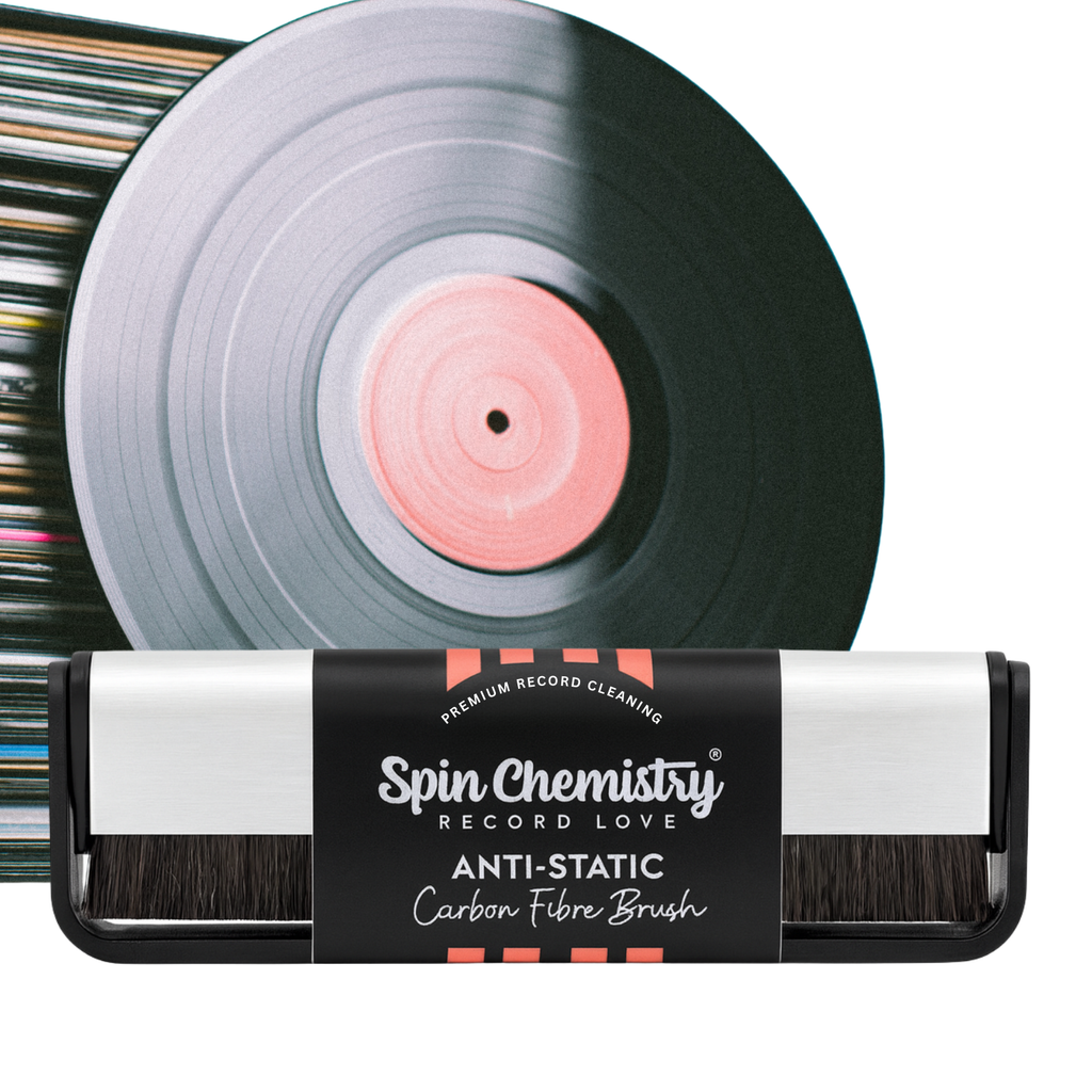 Silver Anti-Static Carbon Fibre Vinyl Record Cleaning Brush