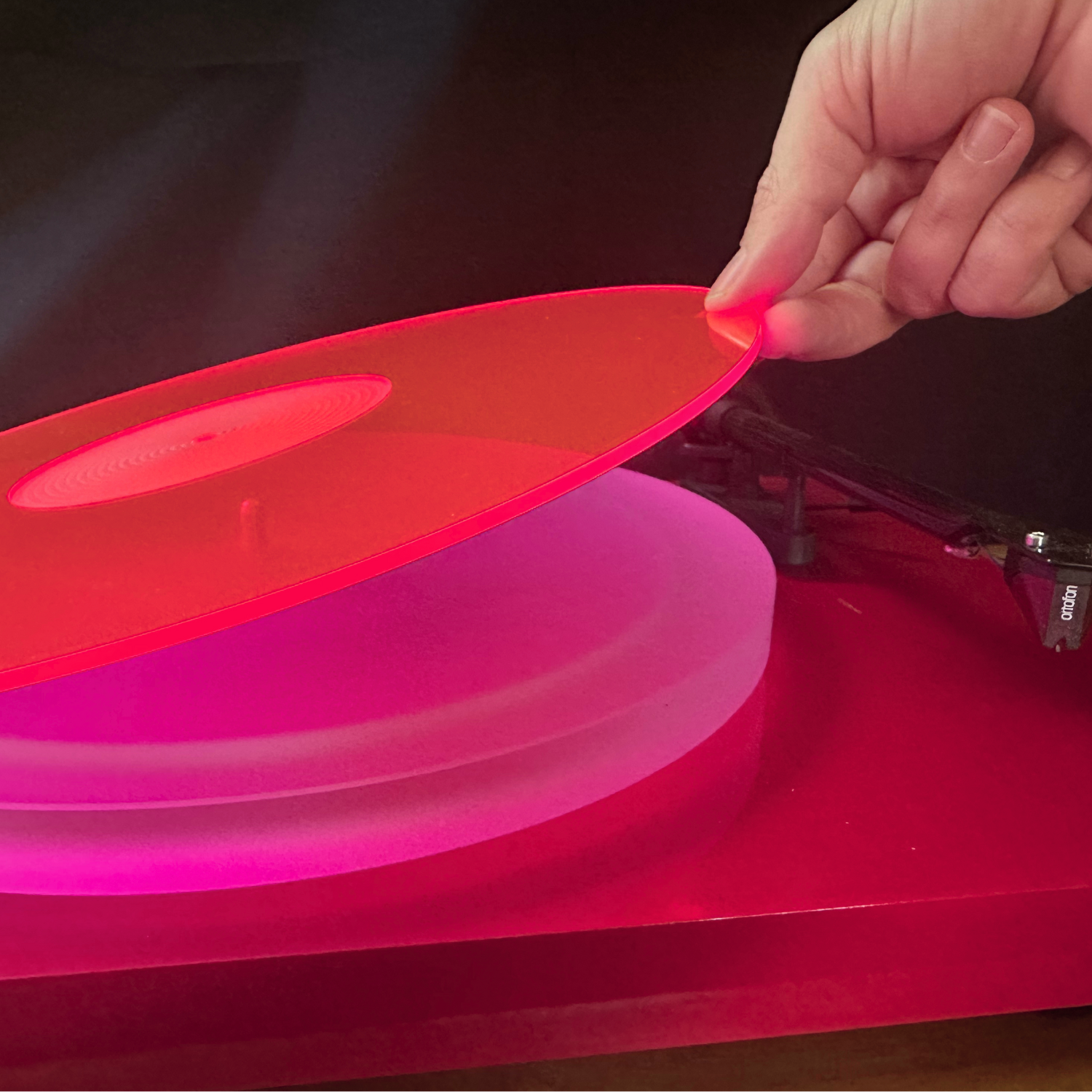 Acrylic Turntable Slipmat (Rebel Rose) Pink
