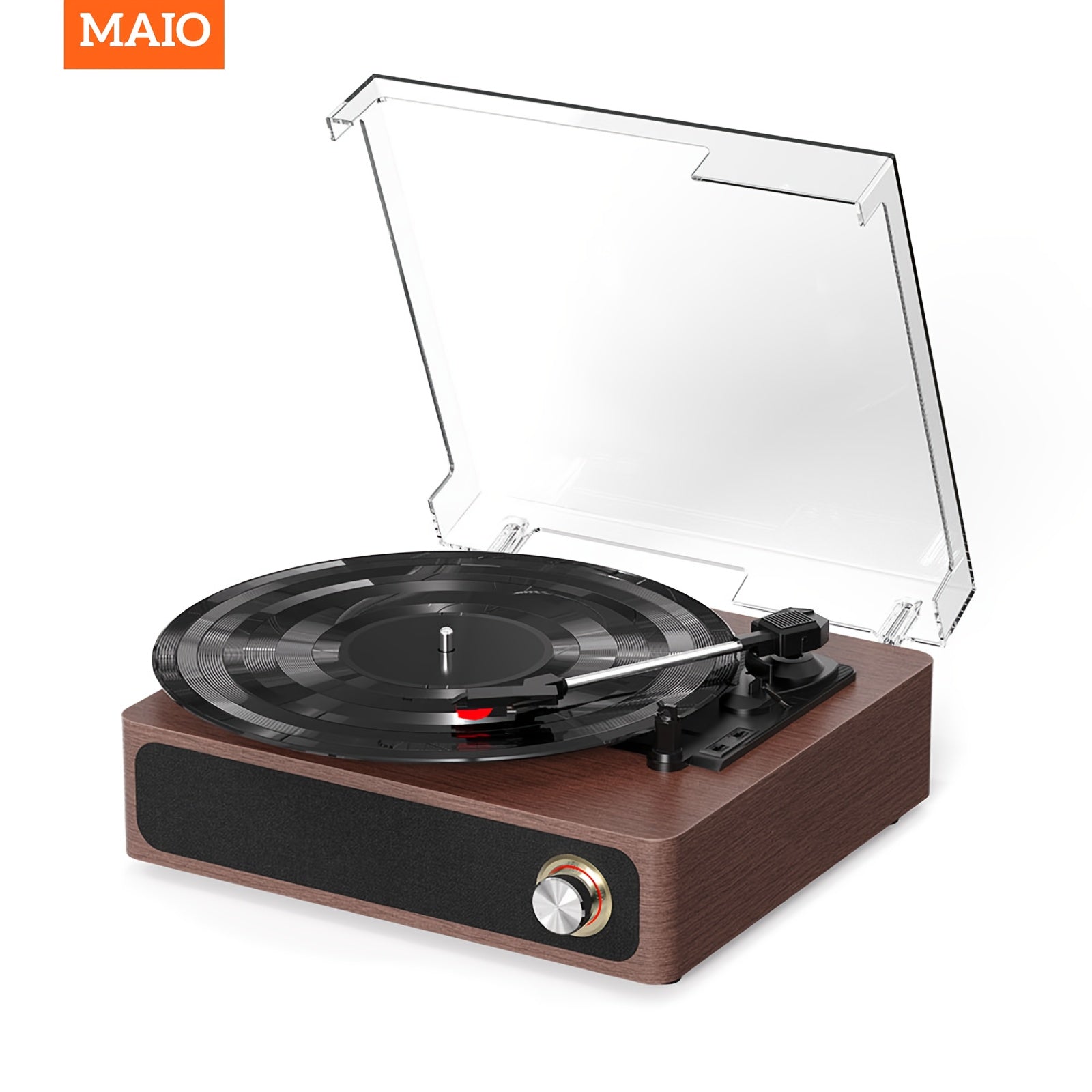 Maio A4 Vintage Belt-Driven Turntable - 3-Speed (33/45/78 RPM), Built-in Speakers & RCA/Aux/Headphone Jack -Recordshaven