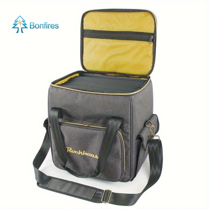 FF Bonfires Vinyl Record Carrying Bag - 45 LP Capacity with Separation Layer -Recordshaven