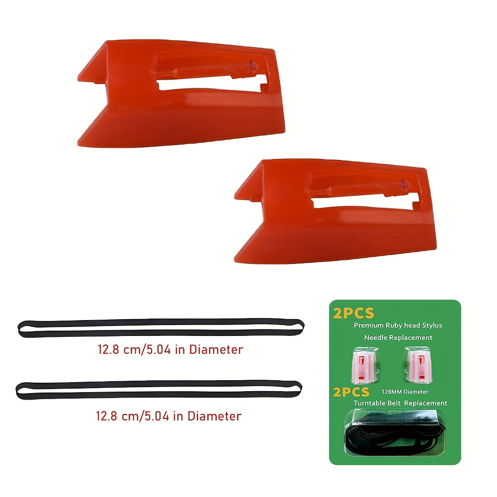 3-Speed Belt-Driven Vintage Turntable - Built-in Speakers, FM Radio, 3.5mm/Line Out + 2 Belts & 2 Styli -Recordshaven