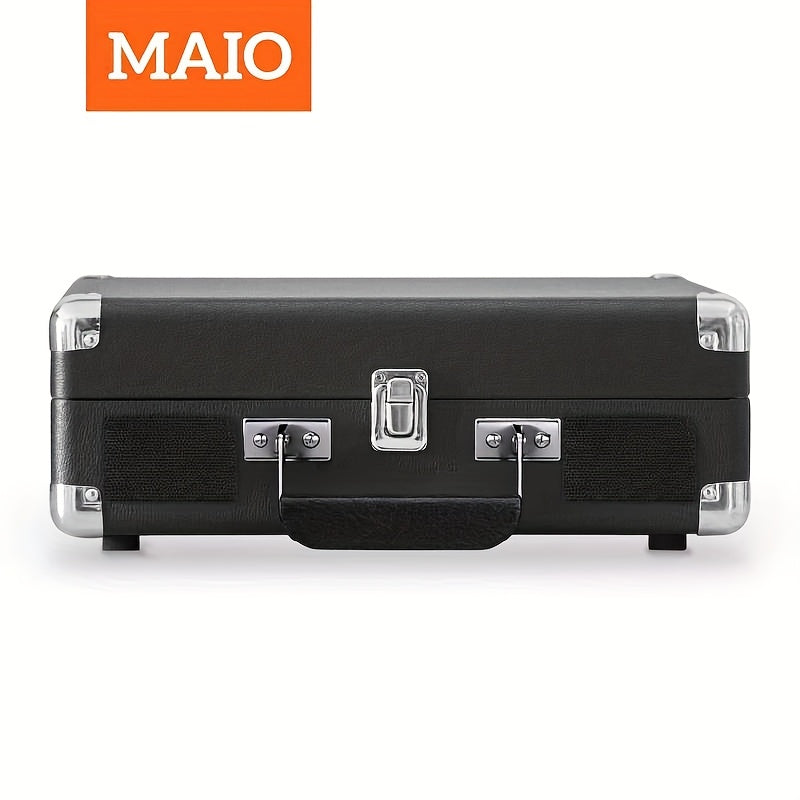 Maio C210 Retro Gramophone - Carry Handle, External Speaker Compatible, Heavy-Duty Wood (Home/Parties) -Recordshaven