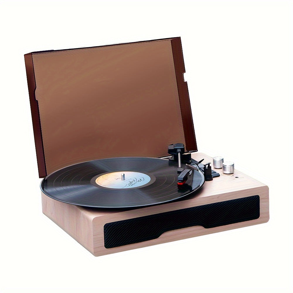 Anchurian Ash Portable Wireless Turntable - 3-Speed 33/45/78 RPM, Stereo Speakers & USB Type-C Rechargeable -Recordshaven
